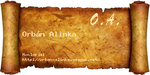 Orbán Alinka névjegykártya