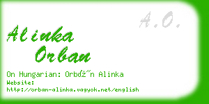 alinka orban business card